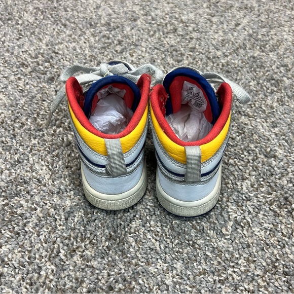 Nike air Jordan 1 mid toddler 11c white royal blue orange sneakers streetwear - Picture 5 of 7